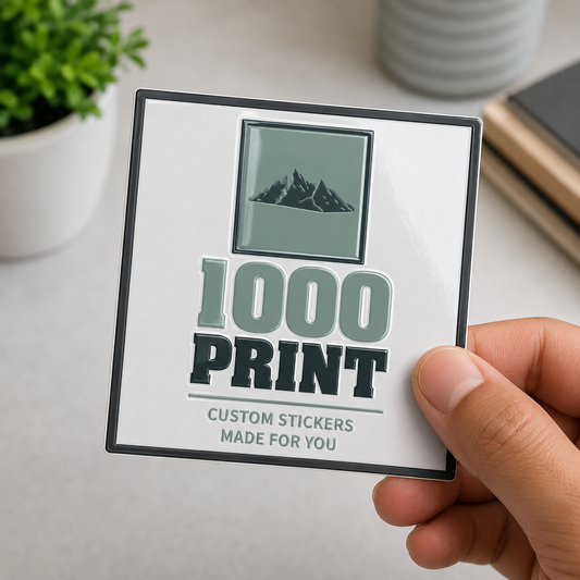 Custom Square Spot UV Stickers | 1000 Print