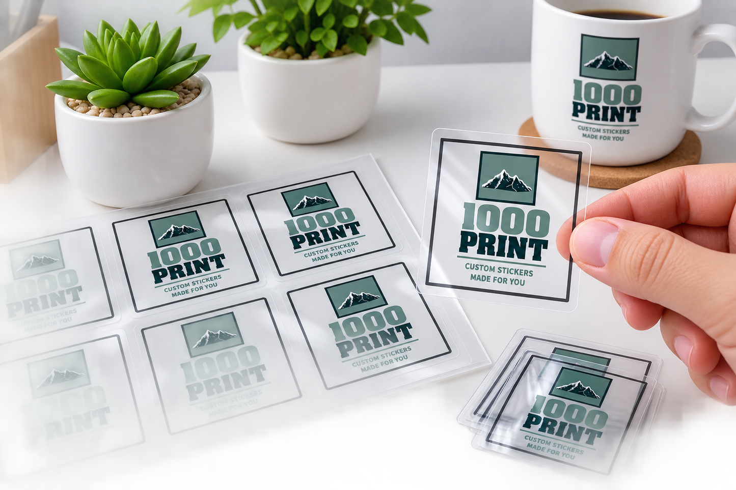 Custom Square Clear Sheet Labels | 1000 Print
