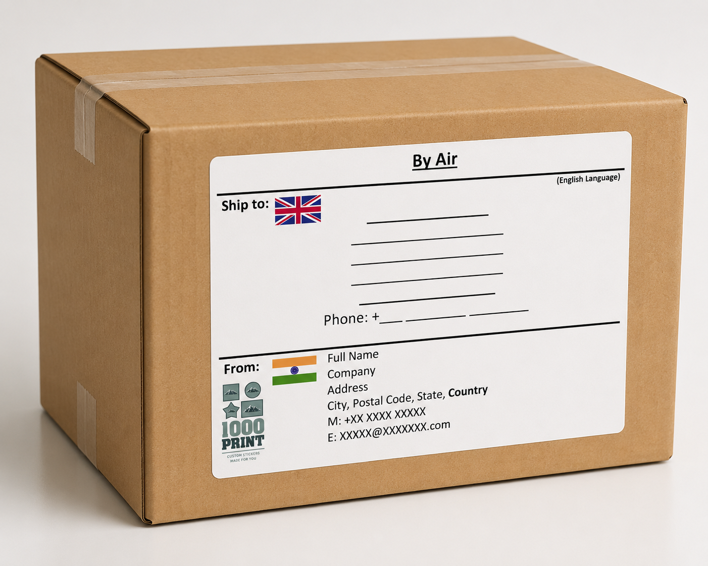Custom From & Ship To Address Label Template (A5) | Microsoft Word (DOCX) | English | Digital Download
