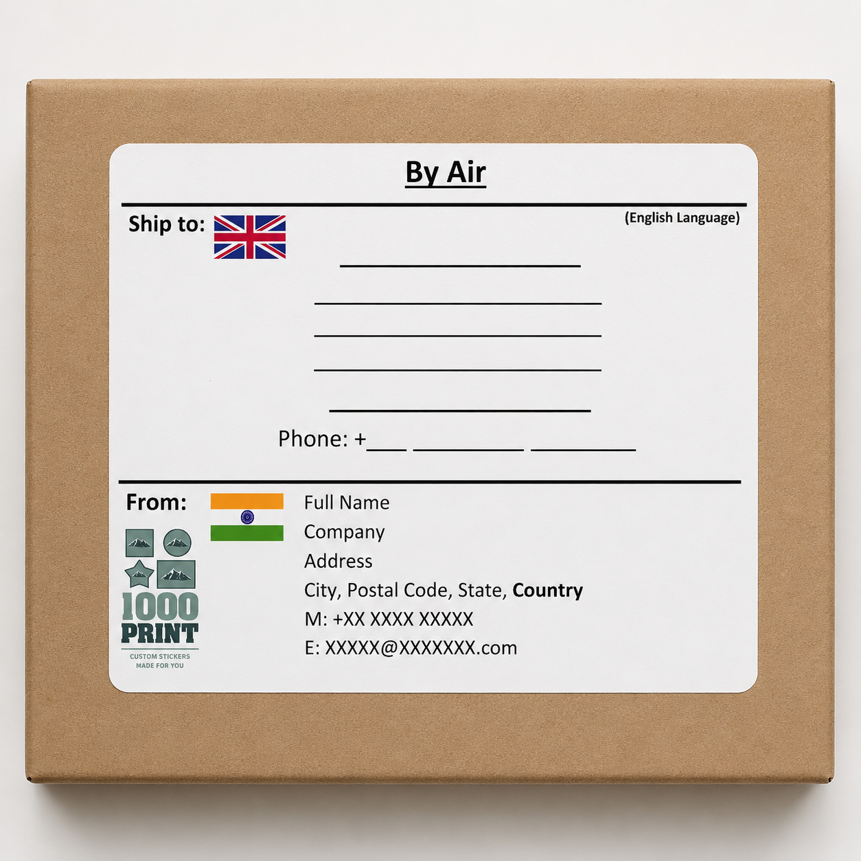 Custom From & Ship To Address Label Template (A5) | Microsoft Word (DOCX) | English | Digital Download