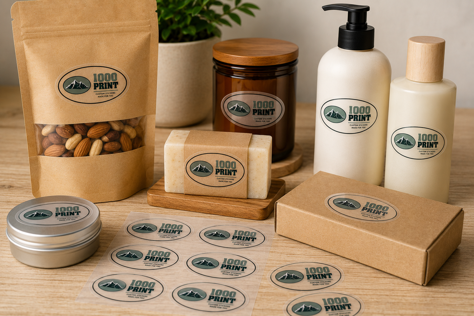 Custom Oval Clear Sheet Labels | 1000 Print
