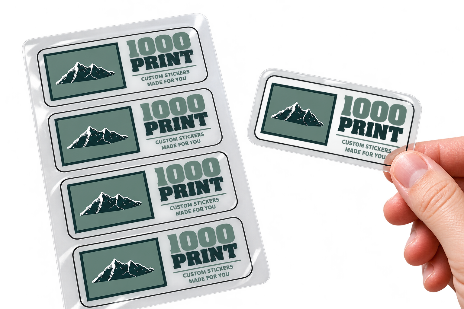 Custom Rounded Rectangle Clear Sheet Labels | 1000 Print